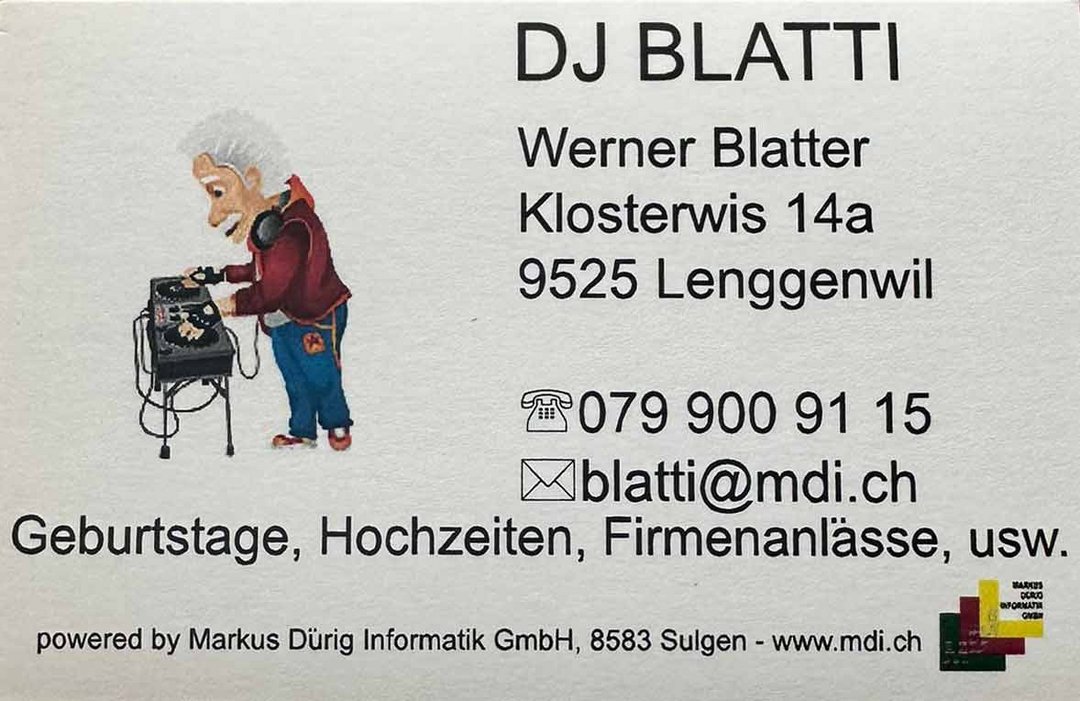 Visittenkarte DJ Blatti