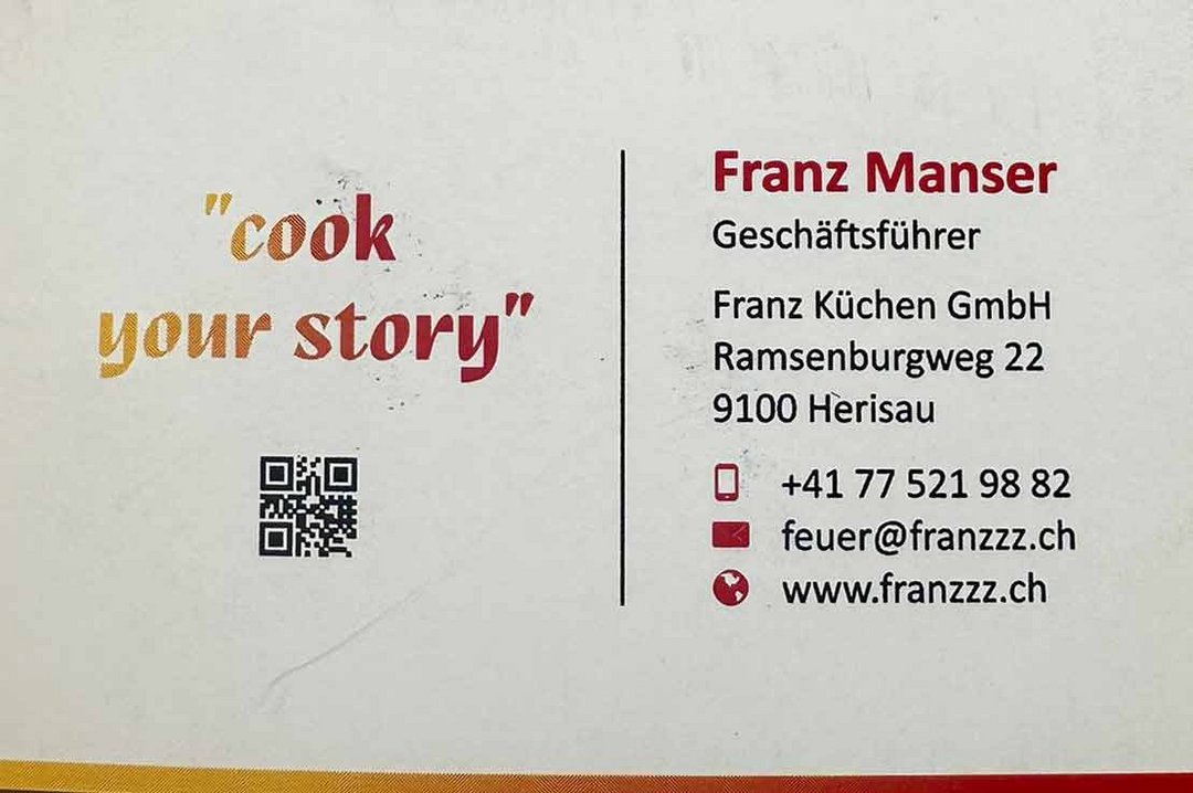 Franz Manser Visittenkarte Hinten